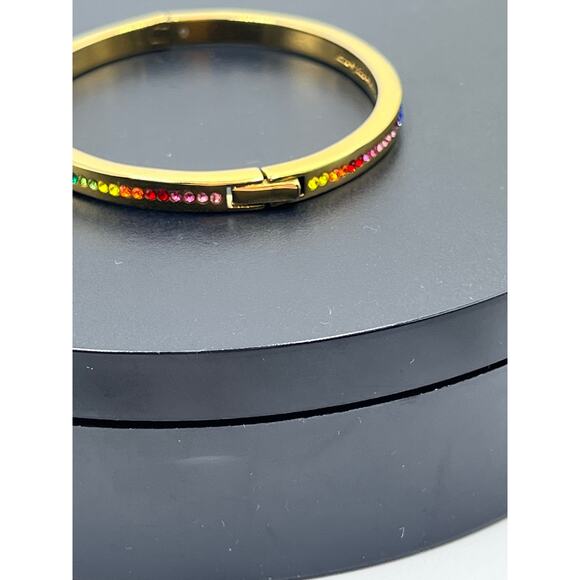 Kate Spade New York Women's Gold Plated Metal Ring It Up Pave Bangle Bracelet - Picture 5 of 10